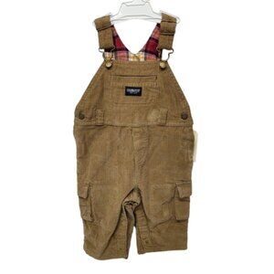 Vintage OshKosh Y2K Corduroy Baby Coverall 3-6 Month Brown NWT